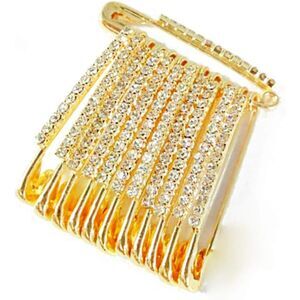 Golden Colour Diamond Designer Safety Pin (3960)‎